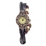 时光一百Smileyes系列 复古编织皮手链石英女表TSW034L