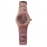 时尚圆形正品钨钢女士手表防水石英表W50107L