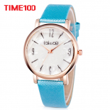 时光一百Smileyes系列 简约潮流数字时标皮带石英女表TSW023L
